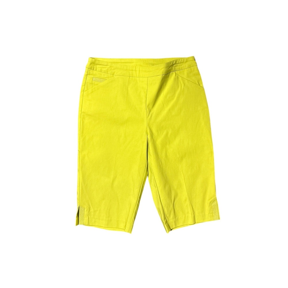 Tribal Flatten It‎ Bermuda Shorts Limeade Yellow Green Preppy Women's 8 NWT